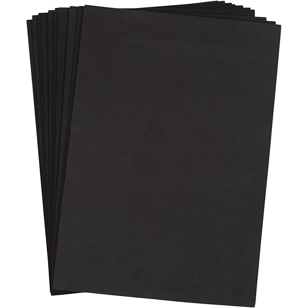 Creativ company eva foam bedekt zwart a4, 10st.