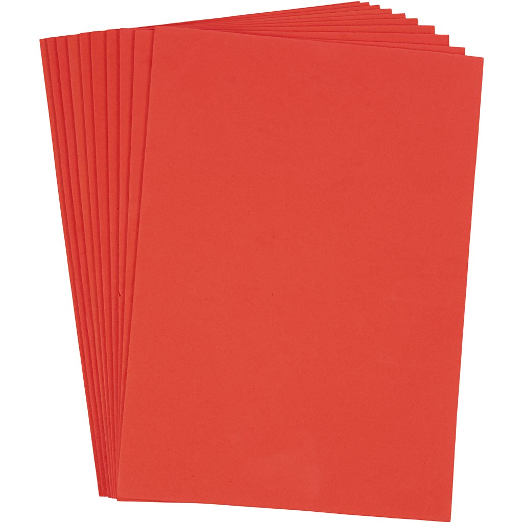 Creativ company eva foam gesynchroniseerd rood a4, 10st.
