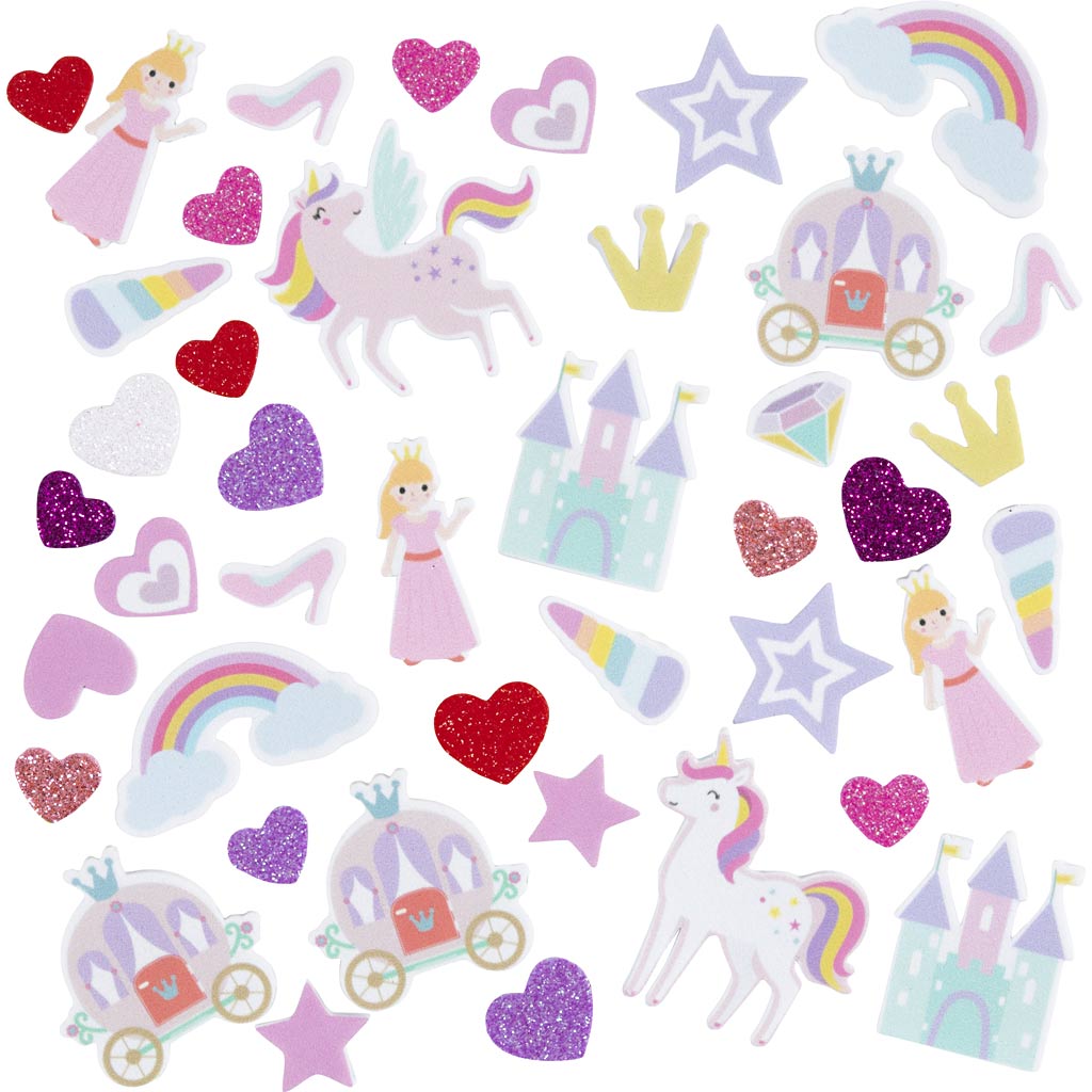 Https: www.cchobby.nl foam-stickers-hart-prinses-eenhoorn-zelfklevend-afm-13-50-mm-paars-roze-harmonie-150-stuk-1-doos