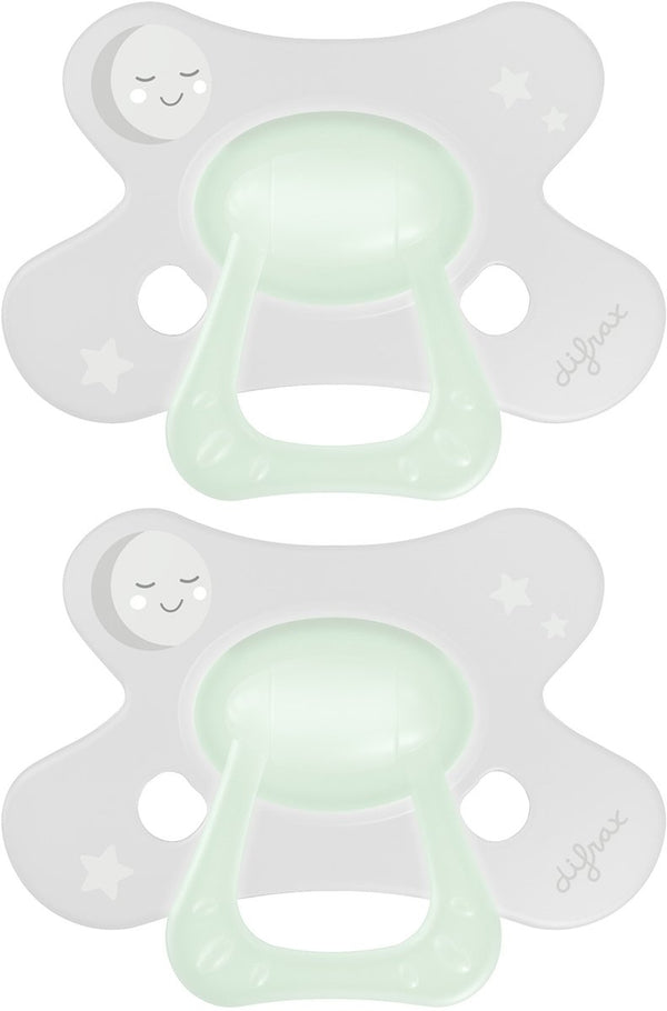 Difrax fopspeen natural - 18+ maanden - glow in the dark - 2 stuks