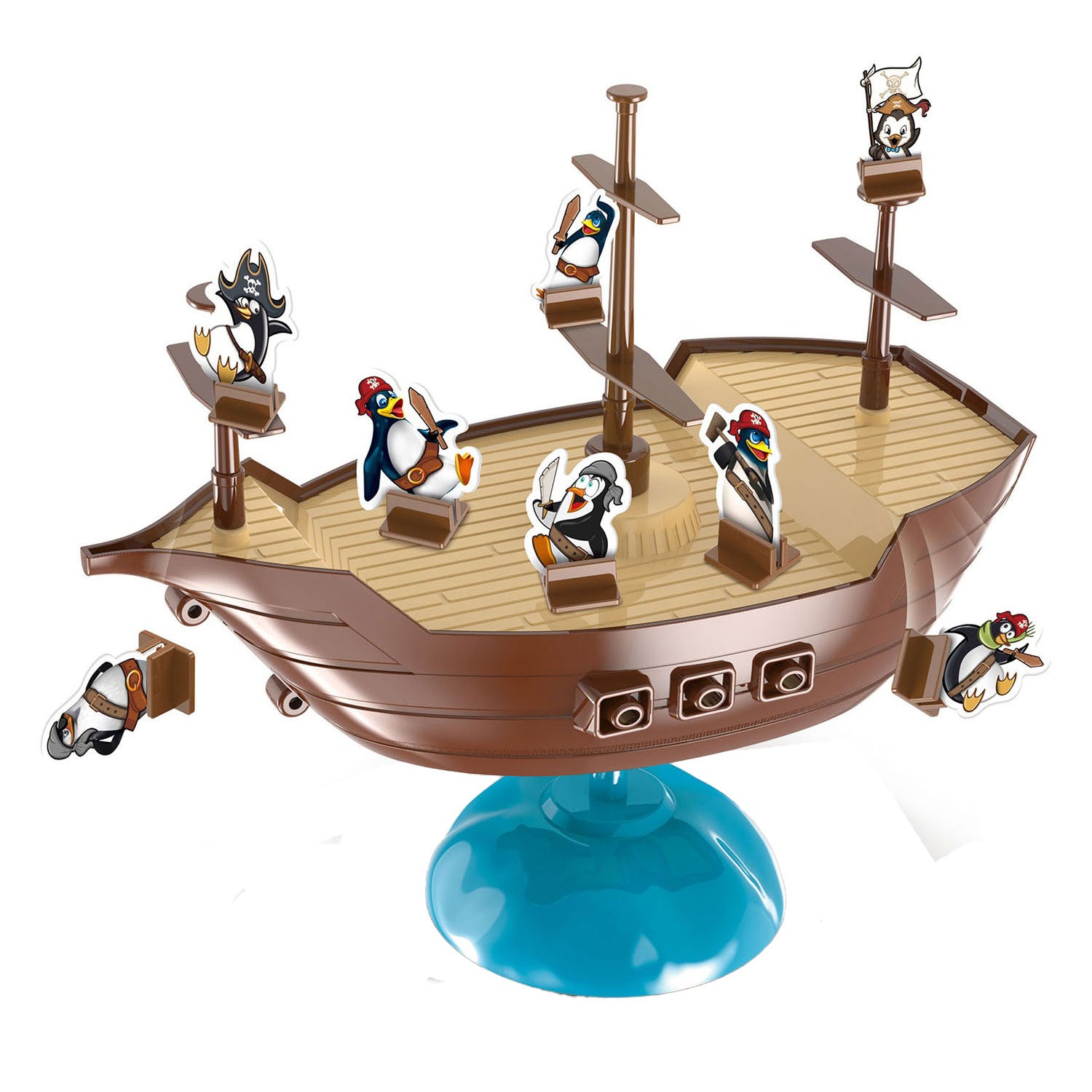 Lobbes speelgoed bv lobbes balansspel piratenboot - spannend kinderspel met pinguïns.