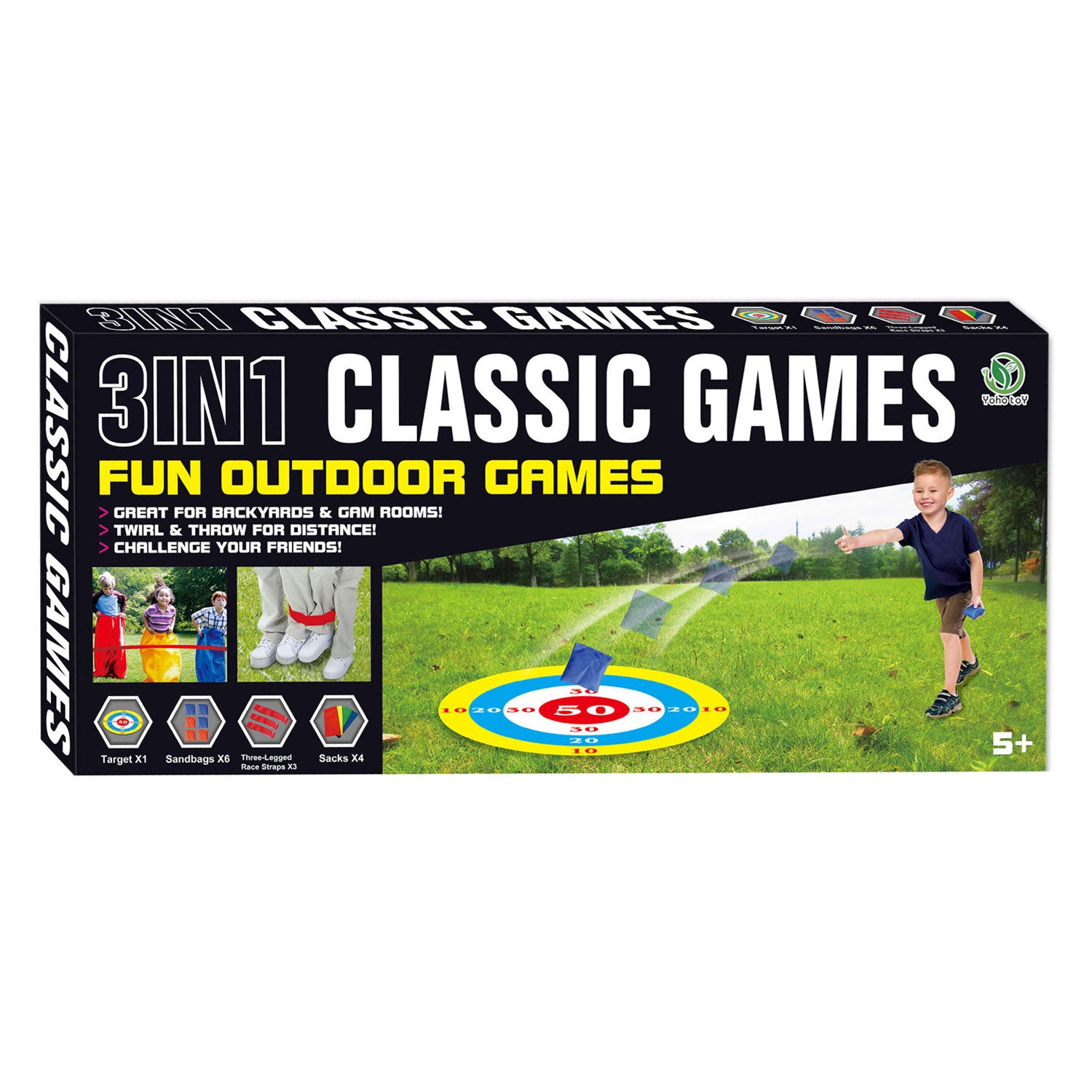 Klassieke buitenspellen 3in1 buitenspellen