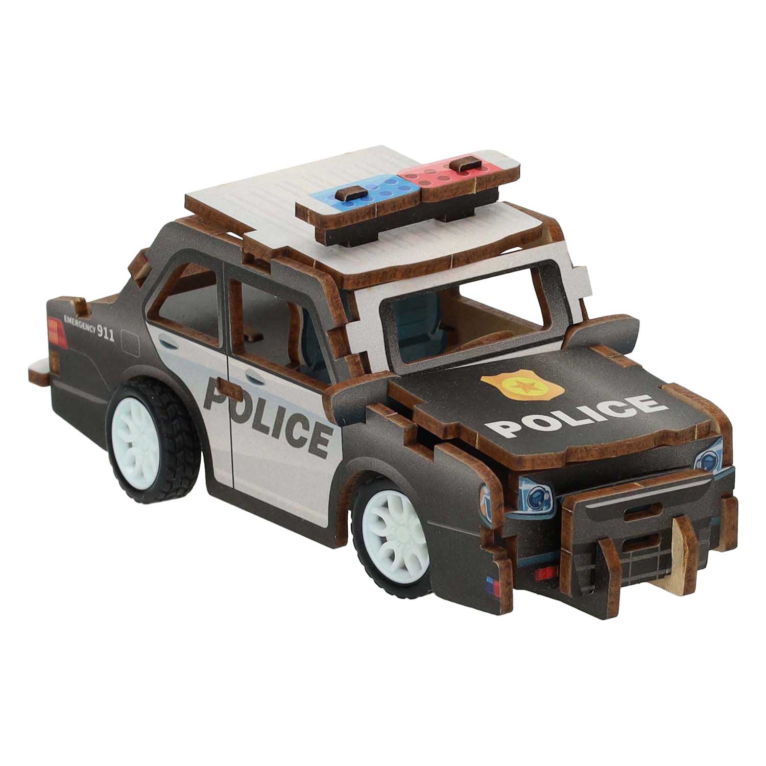 Lobbes houten bouwpakket 3d politieauto