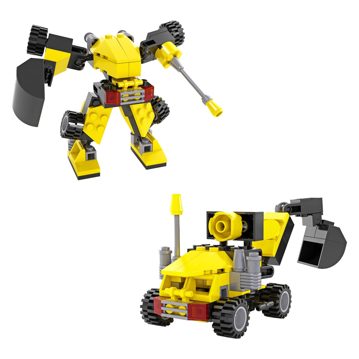 Bouwset transformeer robot graafmachine - 82 dlg.