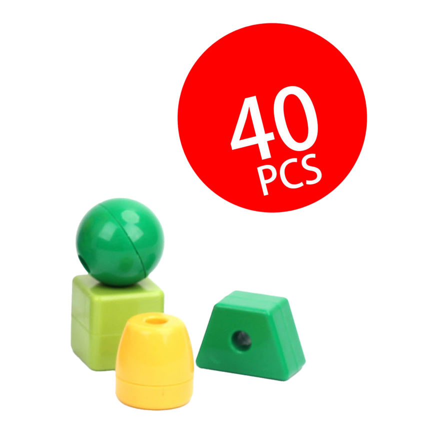 Grote rijgkralen in box, 40st.