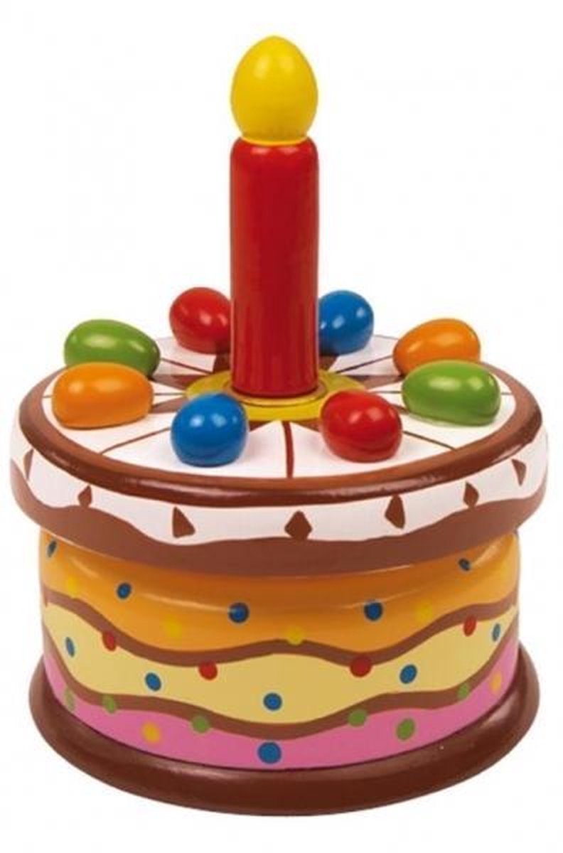 Small foot - Wooden Music Box Birthday Cake