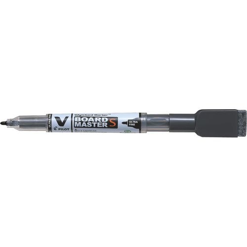 Marker met gum v-board master pilot ultra fijn zwart