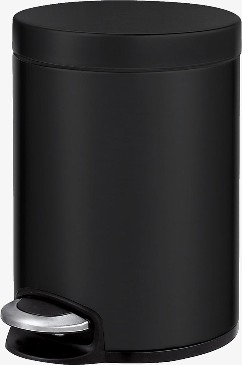 Eko - serene pedaalemmer 5 liter - steel plastic - mat zwart - prullenbak