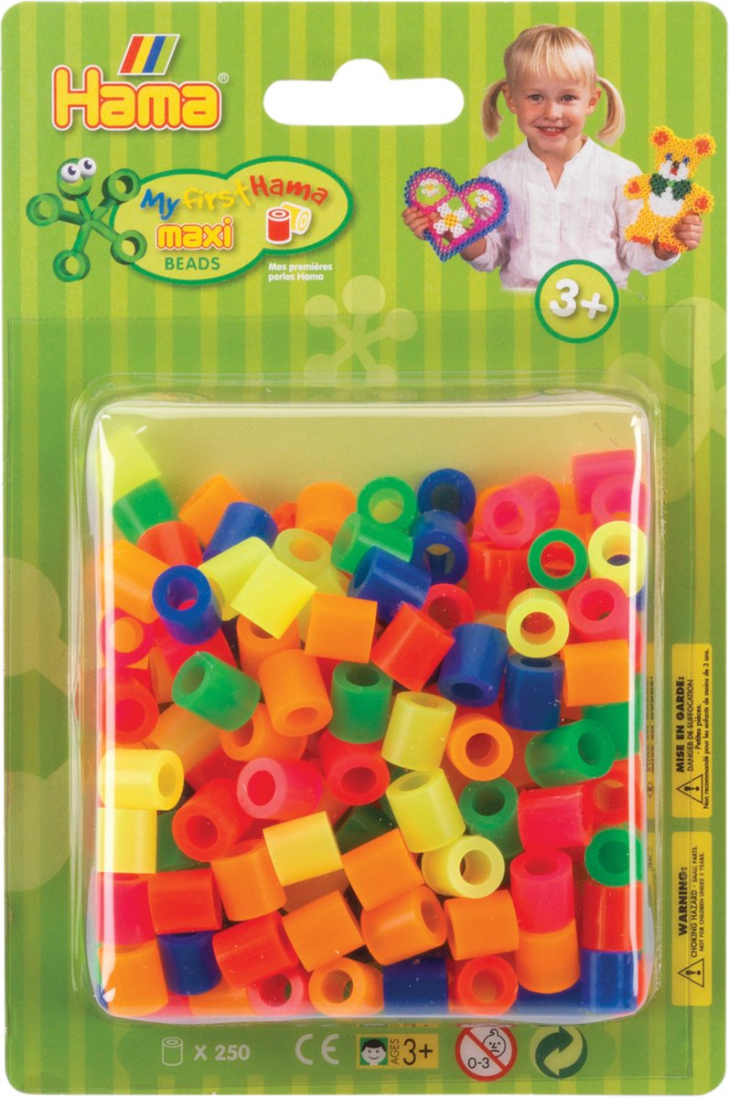 Hama maxi strijkkralen neon mix (51), 250st.