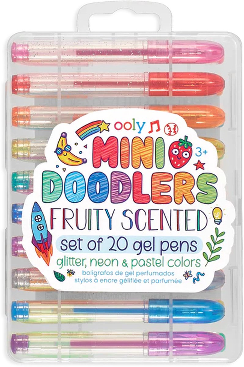 Ooly - mini doodlers - 20 gekleurde mini gelpennen met fruitgeur