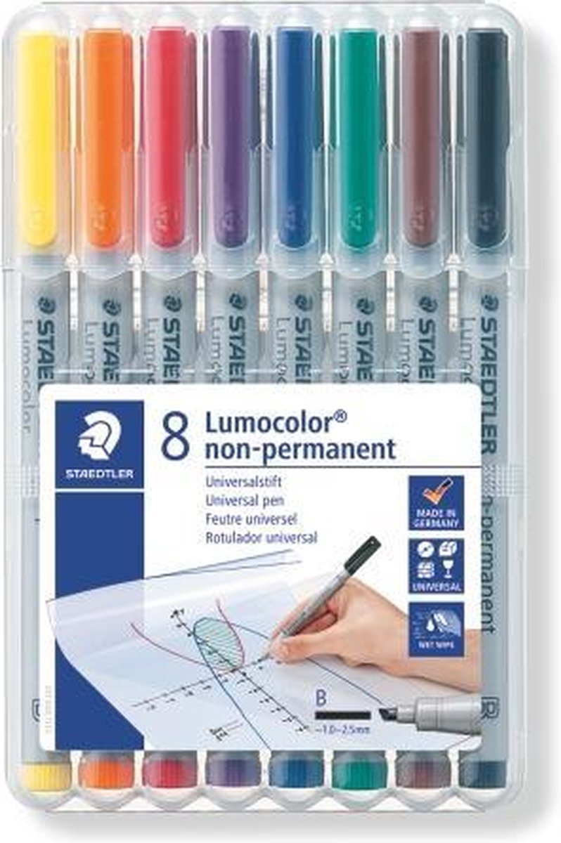 Staedtler lumocolor non-permanente universele pen b 312 - box 8 st