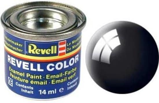 Revell - modelbouwverf nr 7 zwart glanzend
