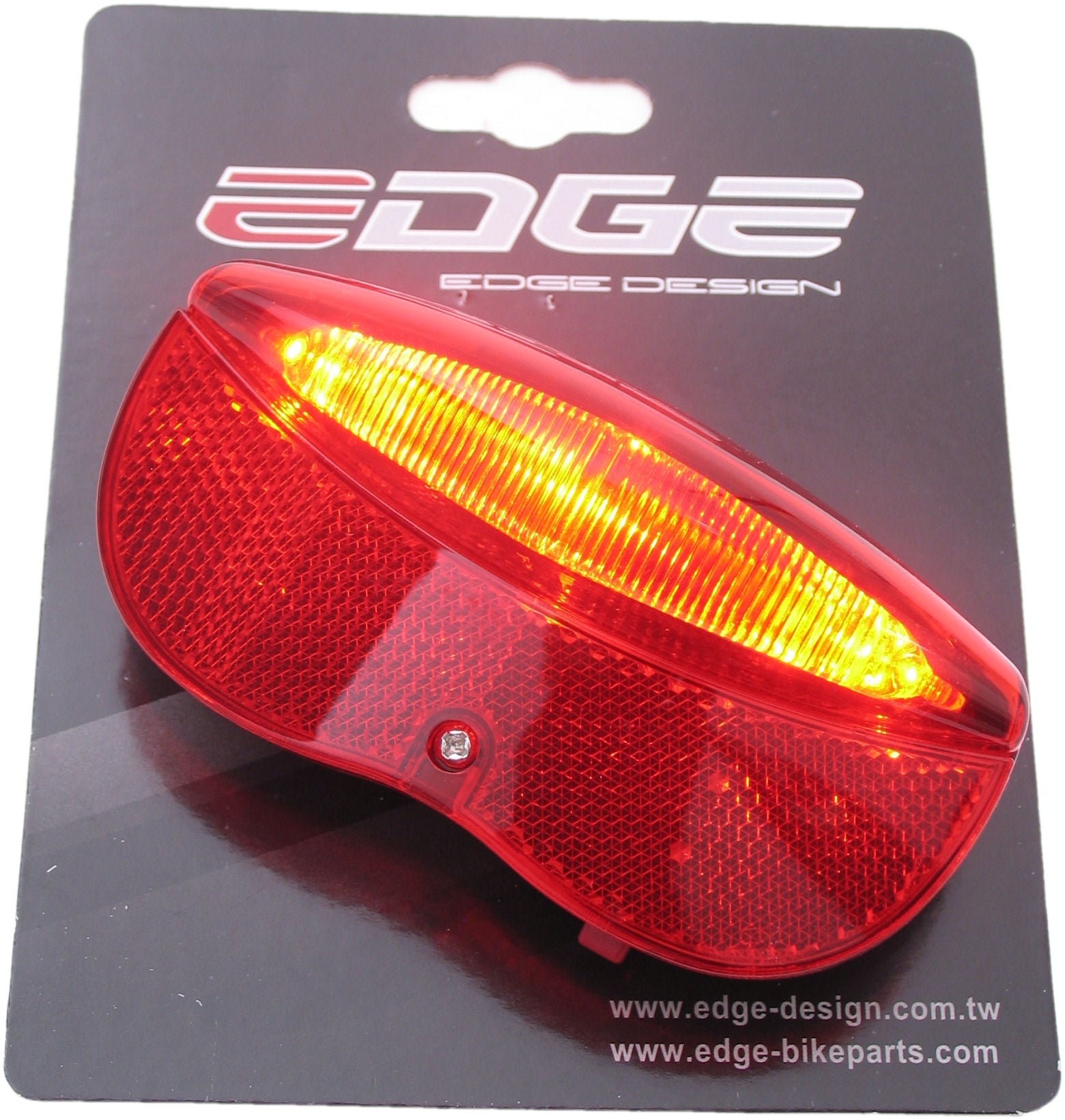 Edge dragerachterlicht city luxe - 3 leds inclusief batterijen - 80mm