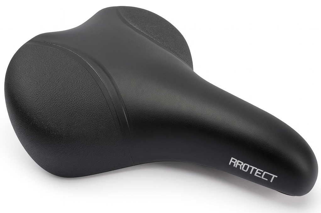 Edge fietszadel city protect met hoekbescherming - zwart