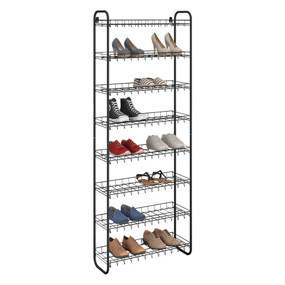 Metaltex shoe schoenenrek 8 etages 64x23x165 cm zwart