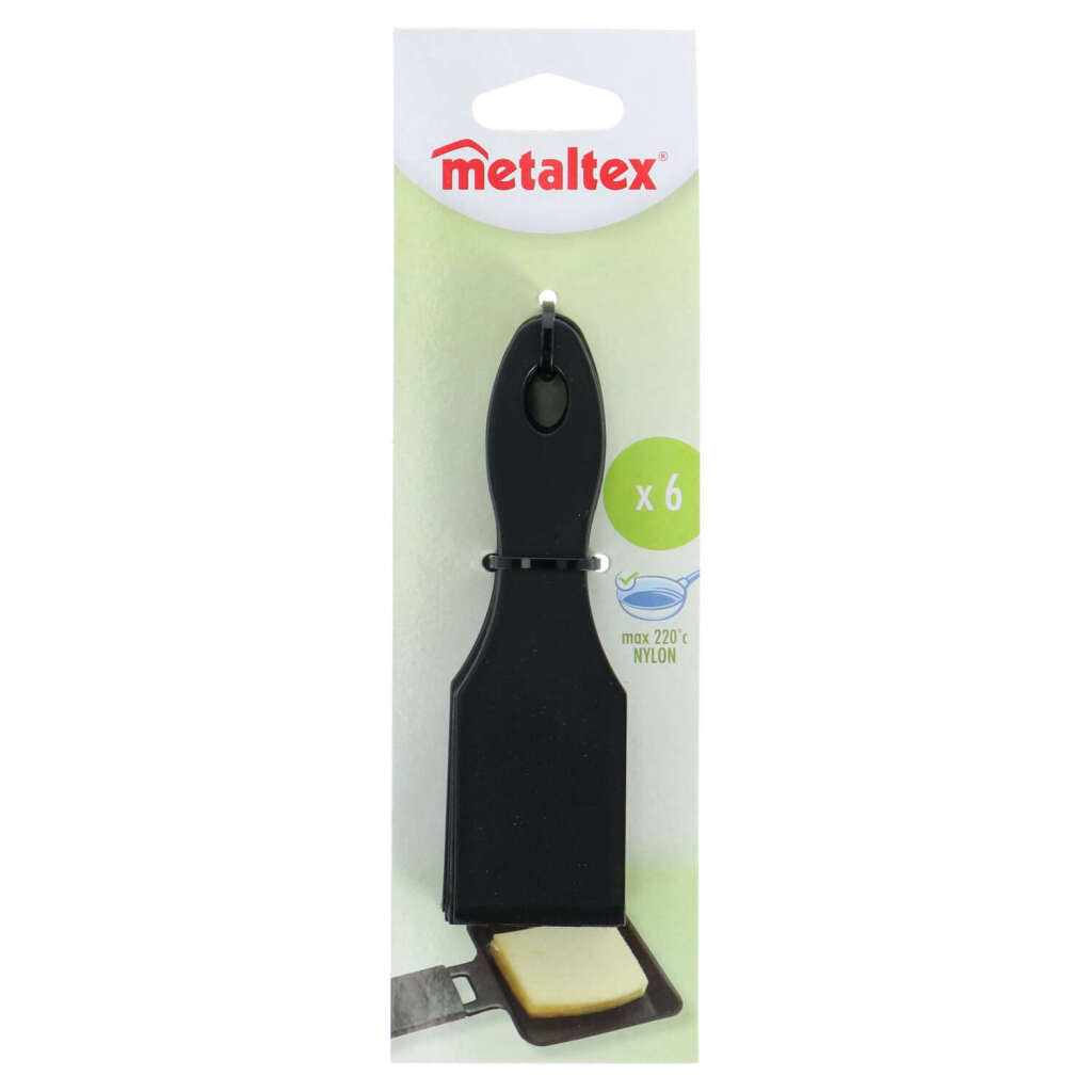 Metaltex gourmetspatels 14 cm 6 stuks zwart nylon
