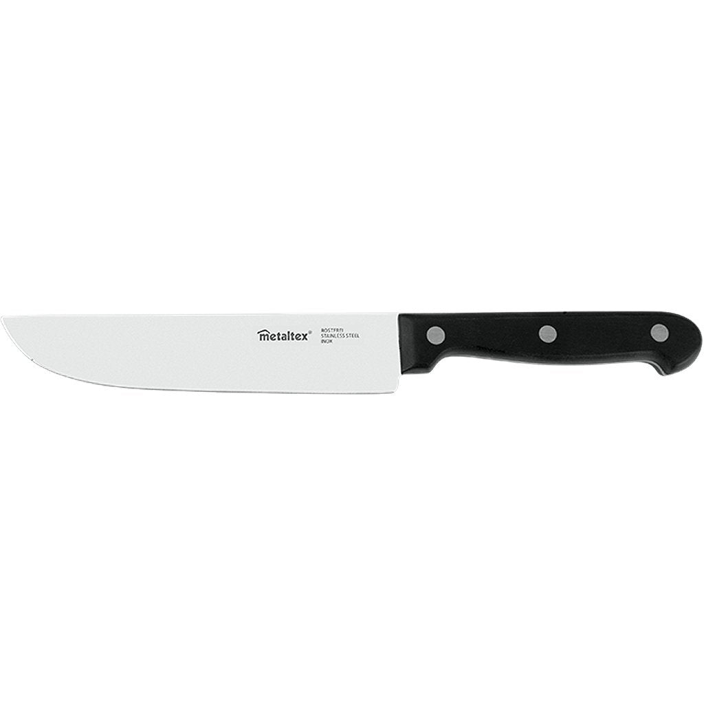 Metaltex professionele chefmes 28 cm zwart RVS
