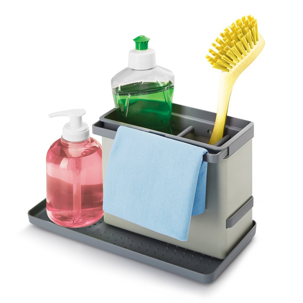 Metaltex keukenhulpjes netjes tex gootsteen organizer 24x13x14 cm grijs