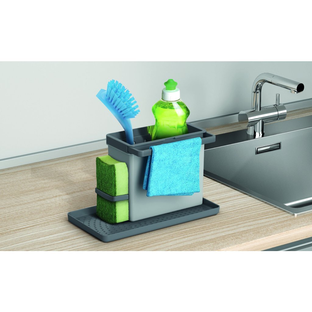 Metaltex keukenhulpjes netjes tex gootsteen organizer 24x13x14 cm grijs