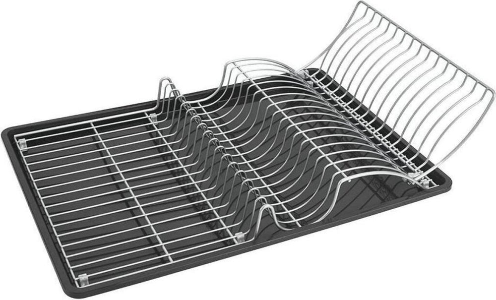 Metaltex afdruiprek wingtex 51x31 cm antraciet zilver 2-delig