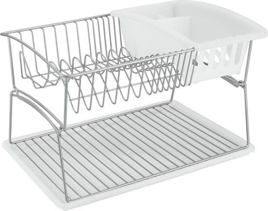 Tomado-Metaltex Tomado-Metaltex Zilver Afdruiprek 45x31x28Cm 2 Verdiepingen