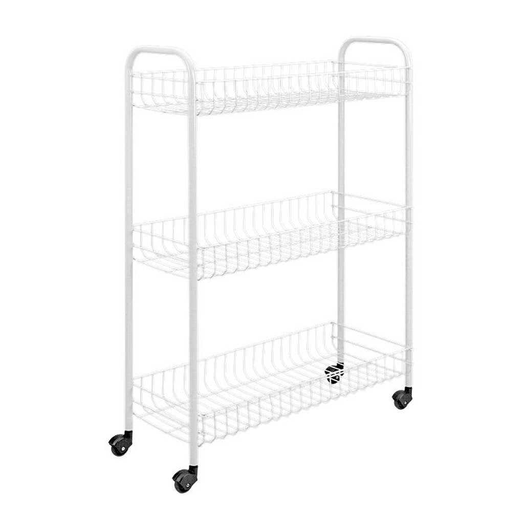 Tomado-metaltex slanke keukentrolley met wielen 23x56x84 cm wit