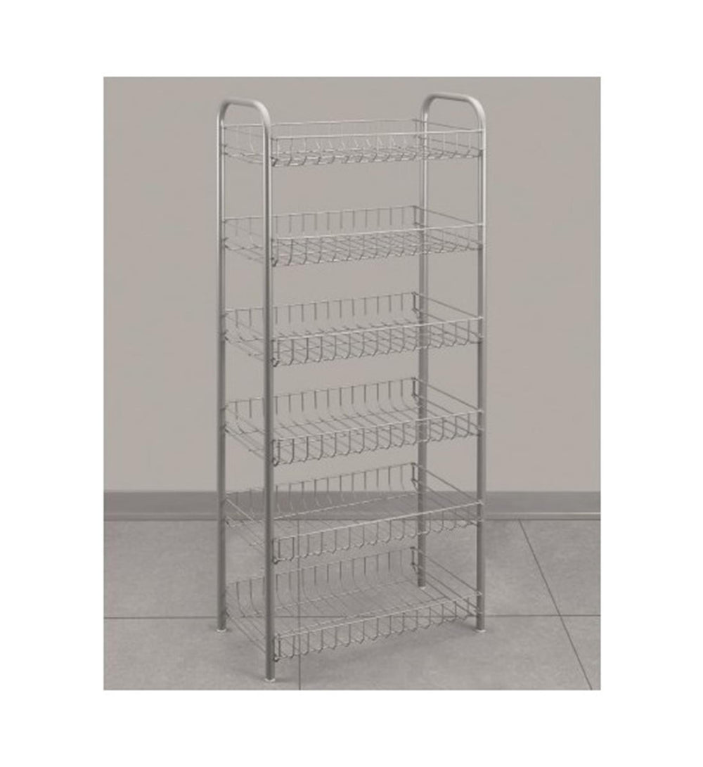 Metaltex voorraadrek chroom 6 etages