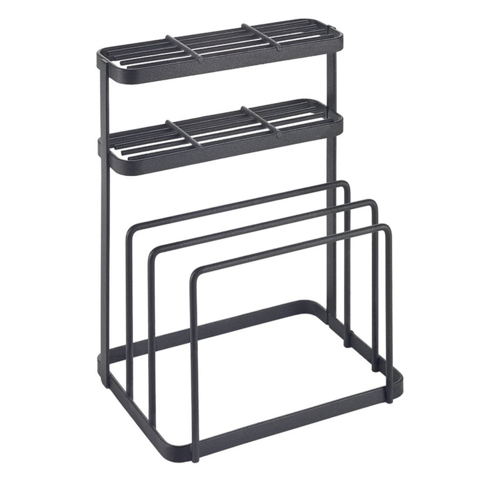Metaltex tokyo line rek voor messen en snijplanken 16x12x22 cm zwart