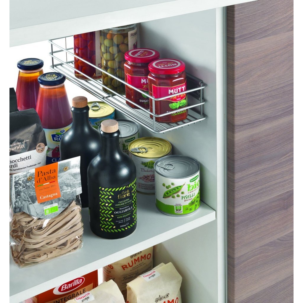 Metaltex slimme keuken schuifbaar mandje 12x42x7 cm zilver