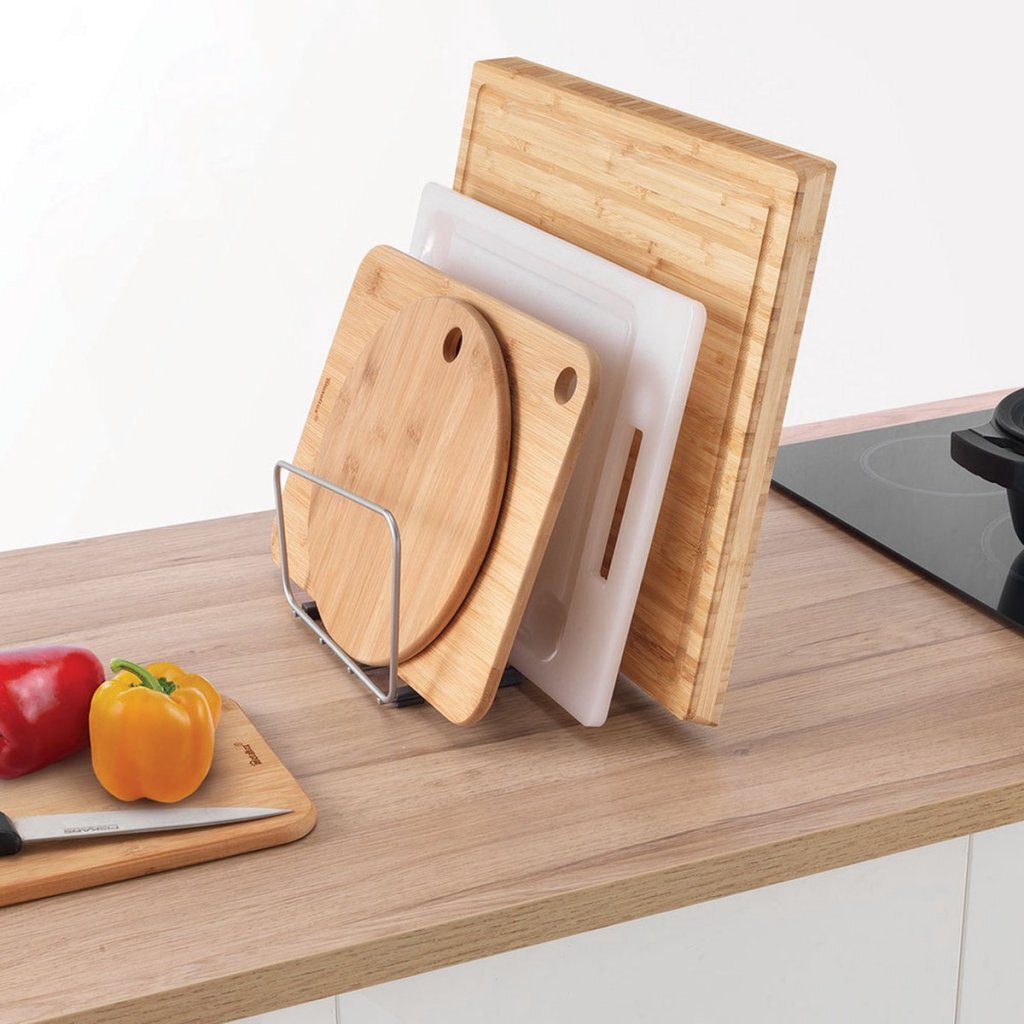 Metaltex backy bakspullen en snijplankhouder 22x21x14 cm zilver