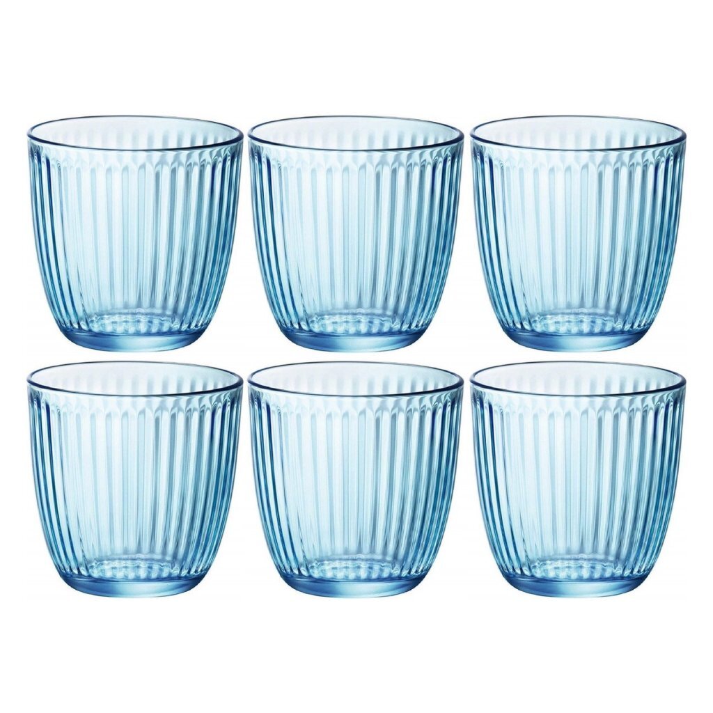 Glaslijn 29 cl blauw set 6 bromioli rocco
