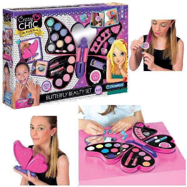Clementoni crazy chic vlinder beautyset make-up koffer