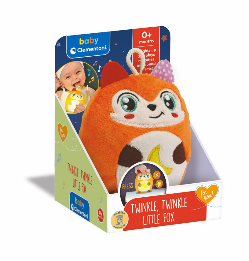 Clementoni baby twinkle winkle kleine vos knuffel nachtlamp