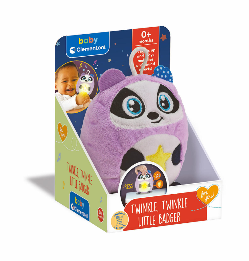 Clementoni baby twinkle twinkle kleine panda paars knuffel nachtlamp