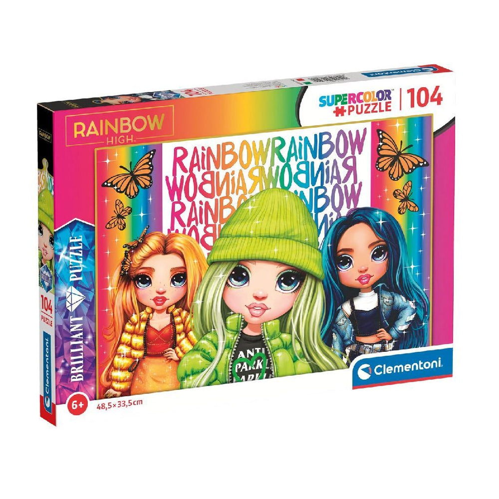 Clementoni supercolour puzzel regenboog hoog 104 stukjes