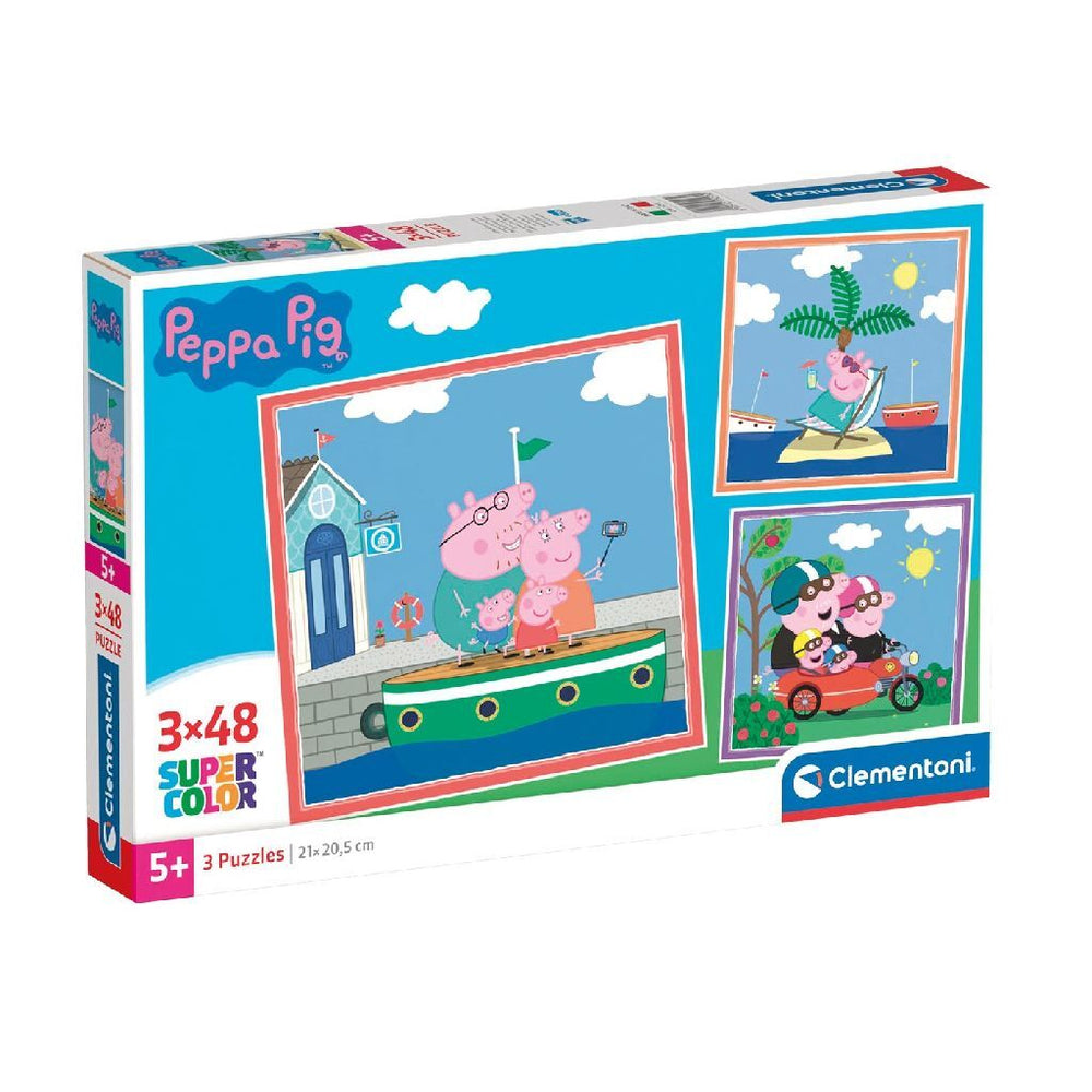Clementoni legpuzzel superkleur vierkant peppa varken, 3x48st.