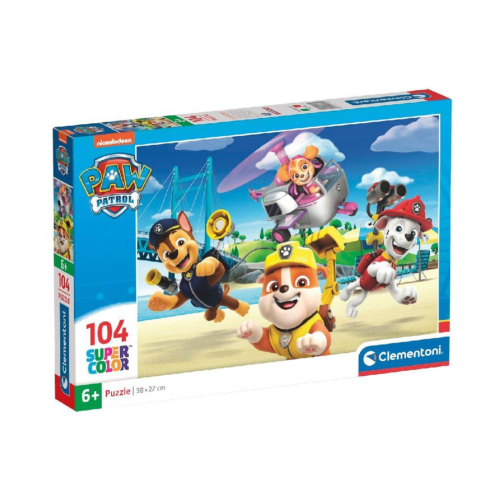 Clementoni supercolor puzzel paw patrouille 104 stukjes