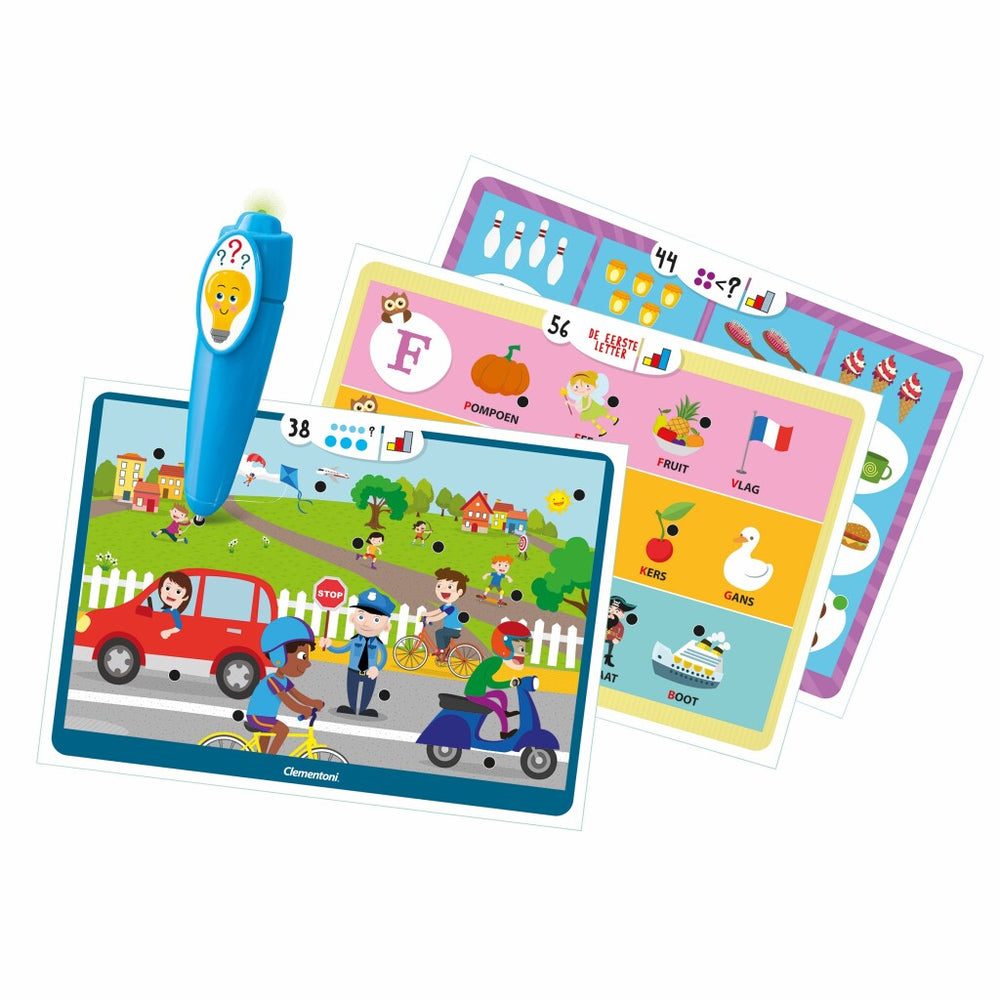 Clementoni education - interactieve pen 1000 quiz - met bordspel - educatief speelgoed 3-6 jaar