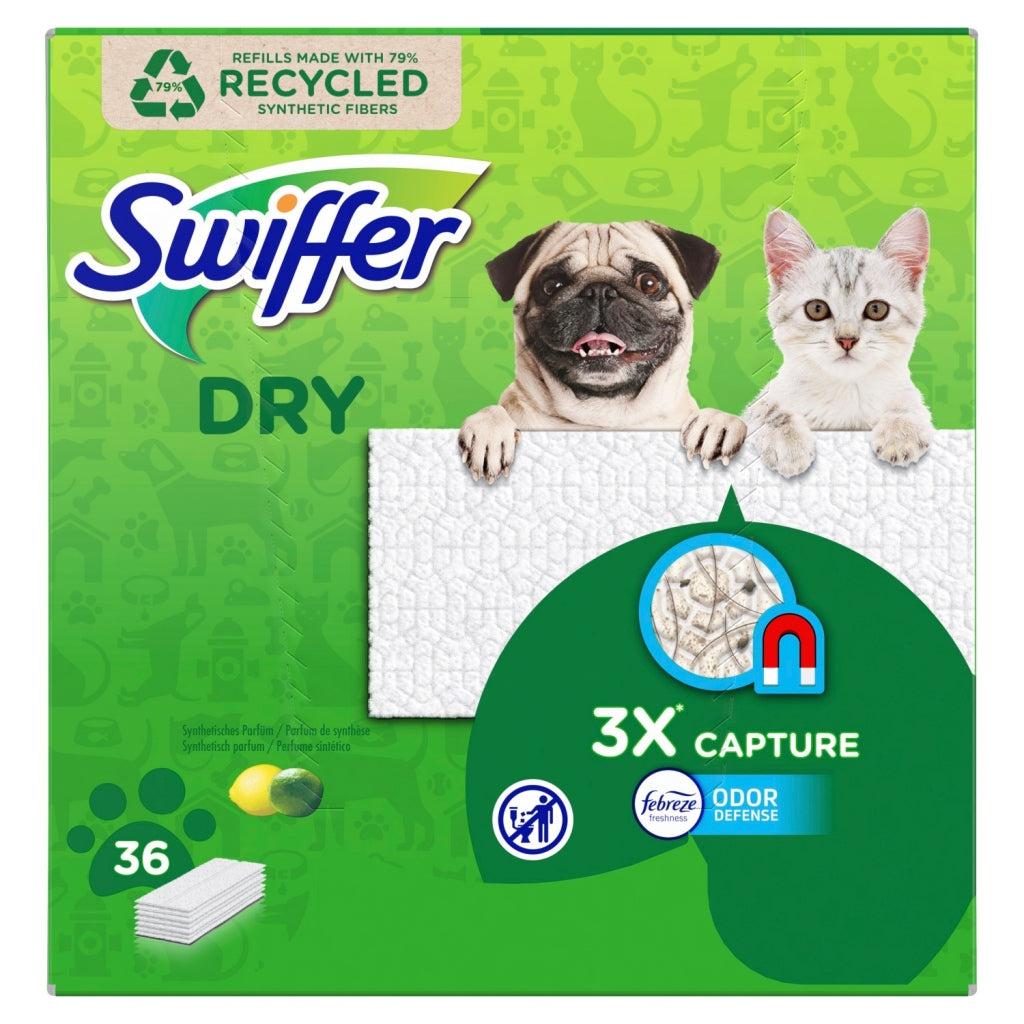 Swiffer Swiffer Droge Magnetische Vloerdoekjes Citroengeur 36 Stuks