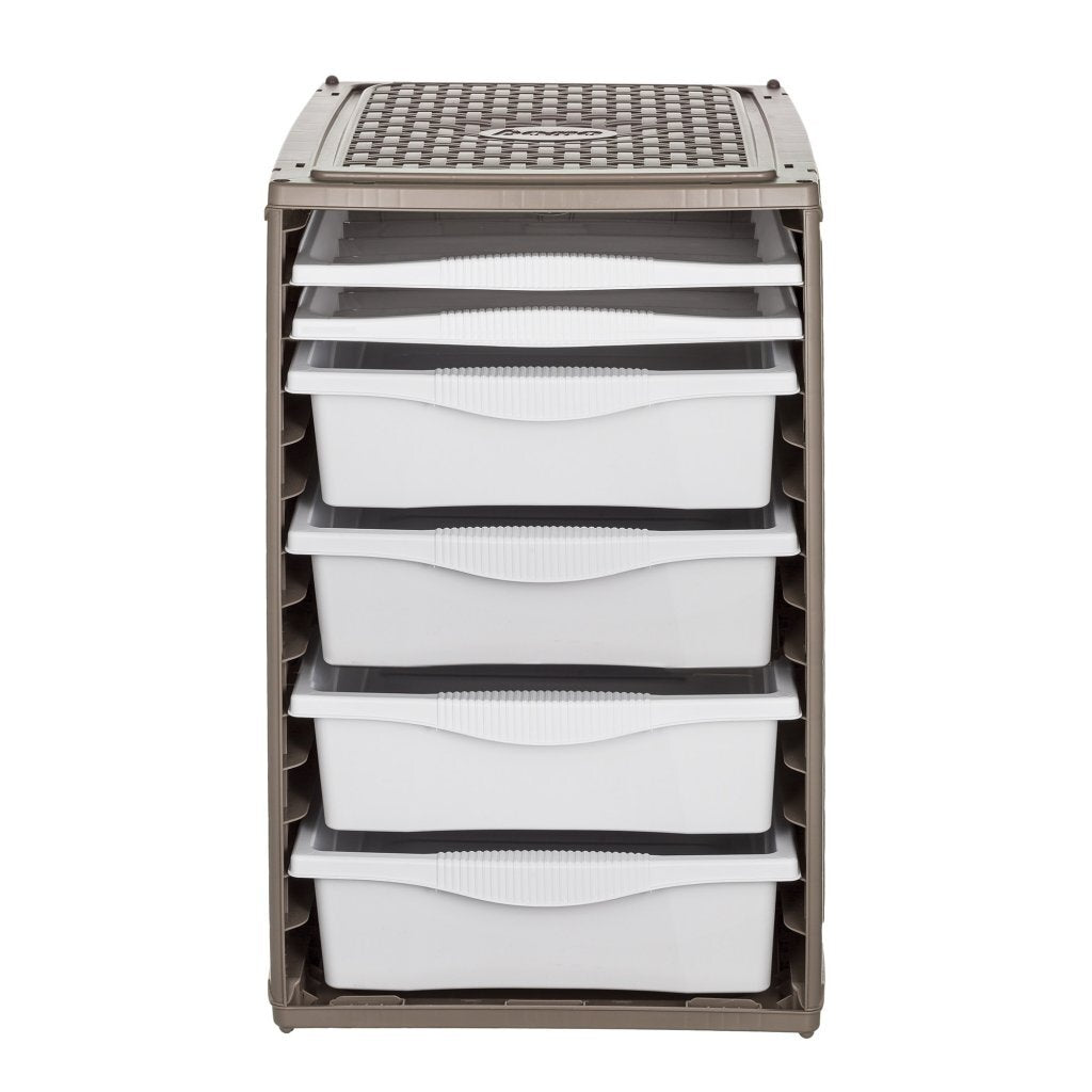 Bama ri,ordino opbergsysteem 34x41x53 cm taupe wit