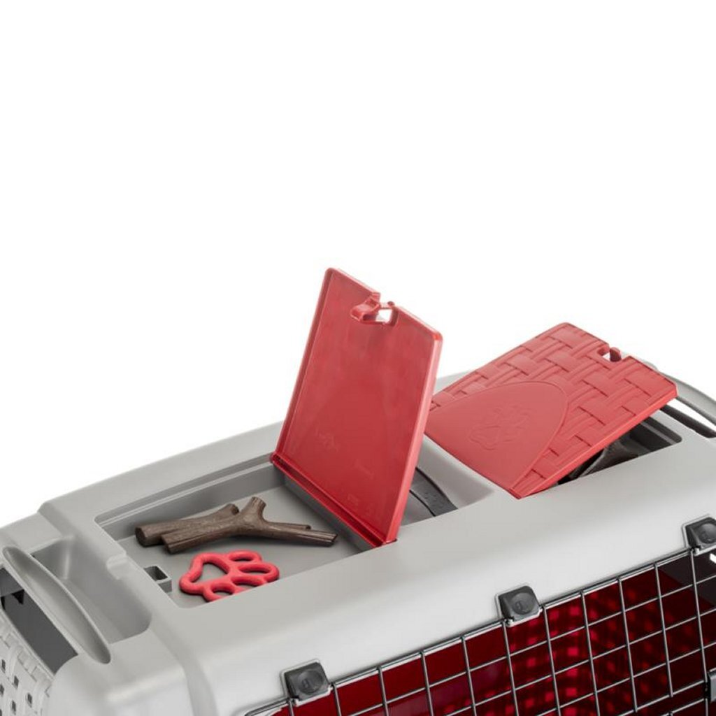 Bama huisdierentransportbox met wieltjes 88x52x60 cm rood grijs