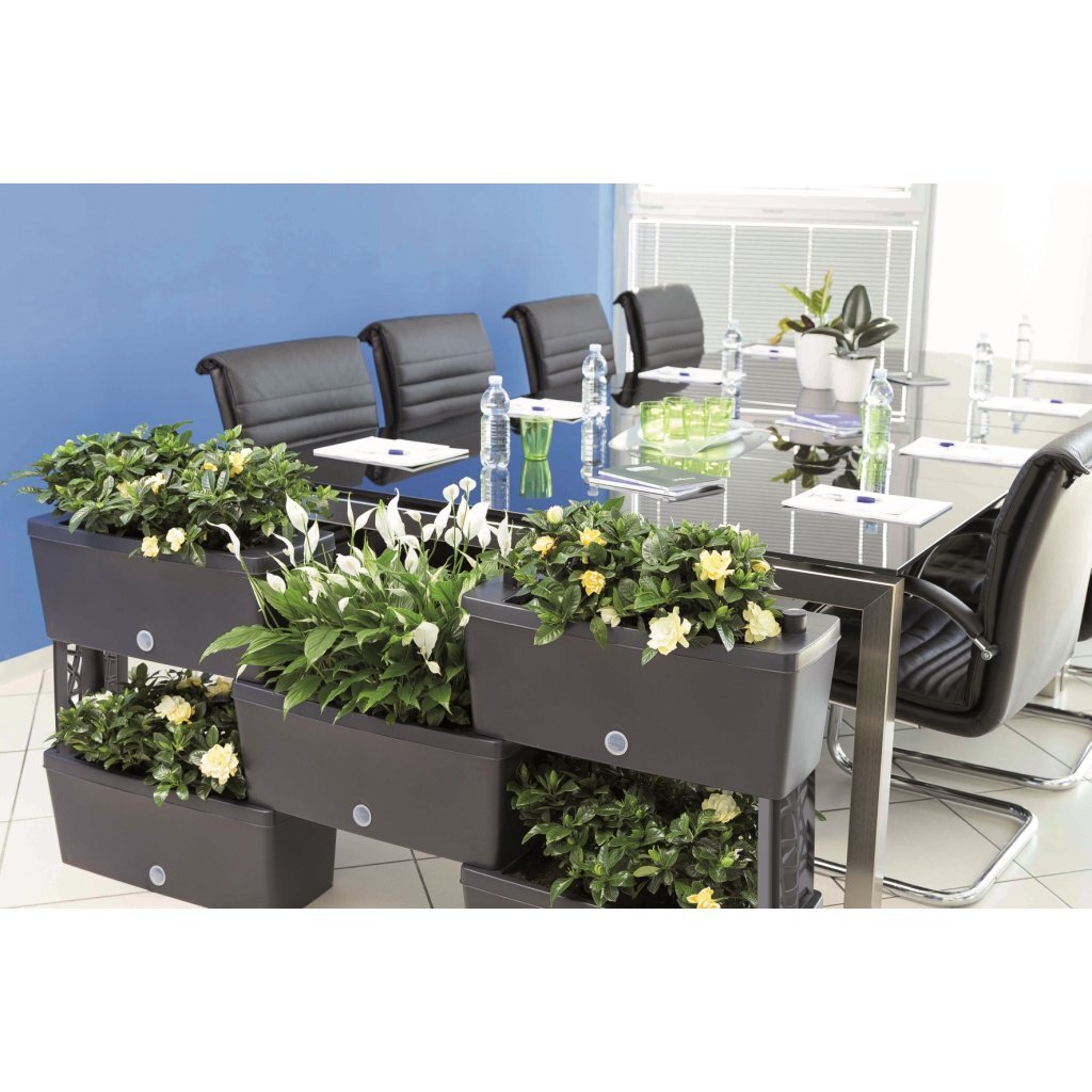 Bama brick koppelbare plantenbakken 75l 59x23x27 cm 5 stuks antraciet