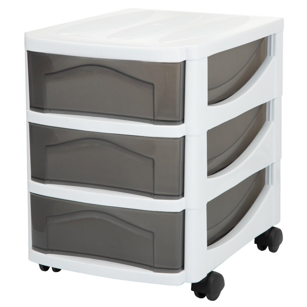 Bama groot hobby ladesysteem met 3 laden 30x30x40 cm wit grijs