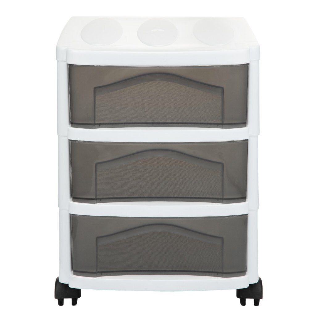 Bama groot hobby ladesysteem met 3 laden 30x30x40 cm wit grijs