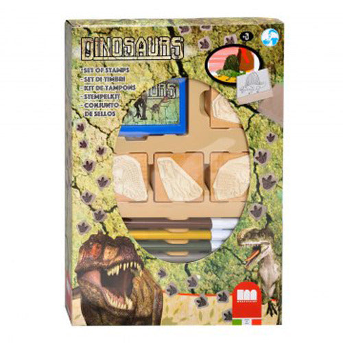 Basis stempeldoos dino + viltstiften
