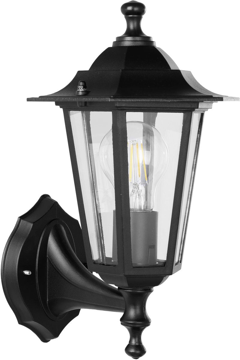 Eglo laterna 4 wandlamp - voor buiten - 1 lichts - zwart - helder