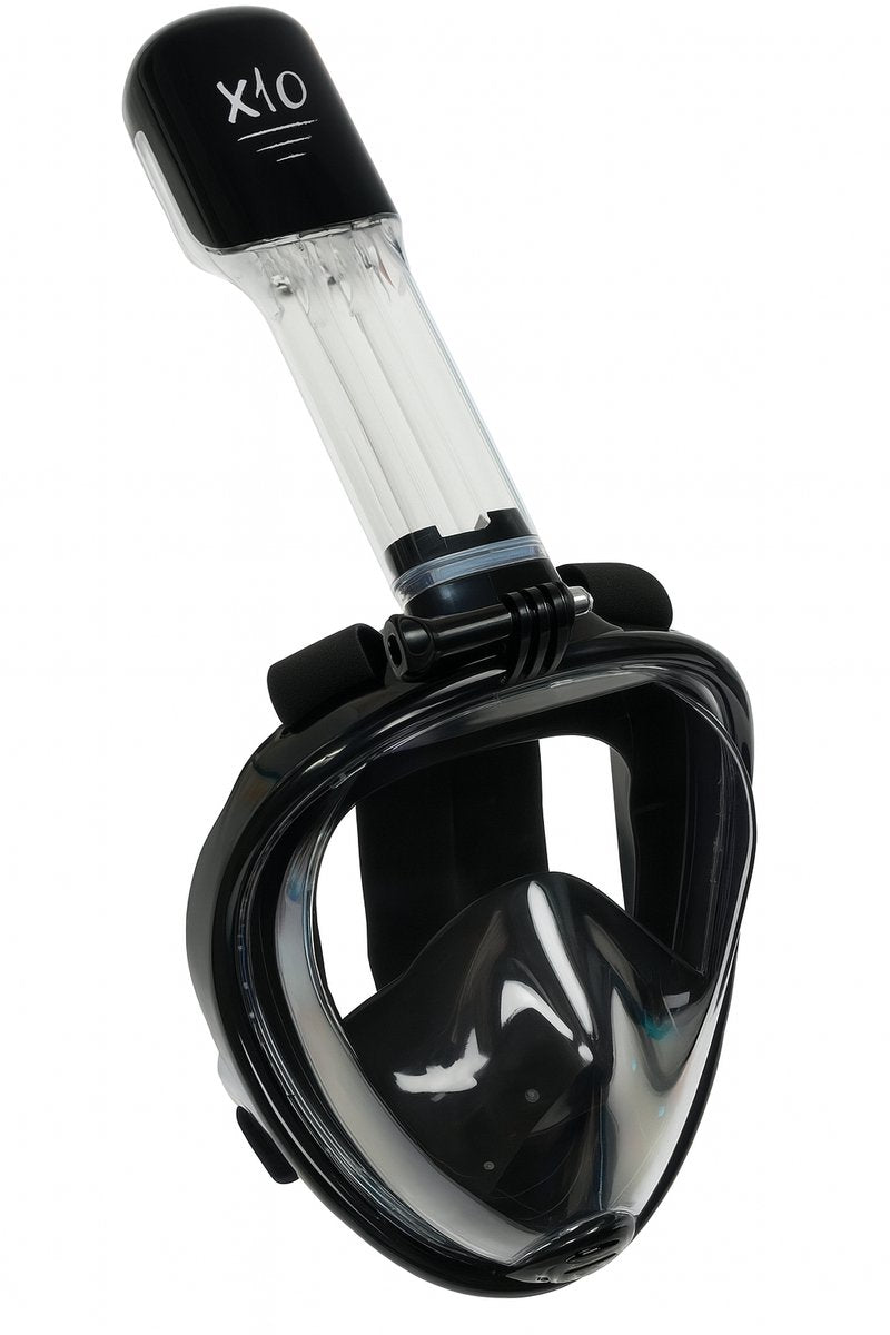 X10 snorkelmasker - duikbril - snorkel - snorkelset - full face masker - volwassenen - zwart - s m