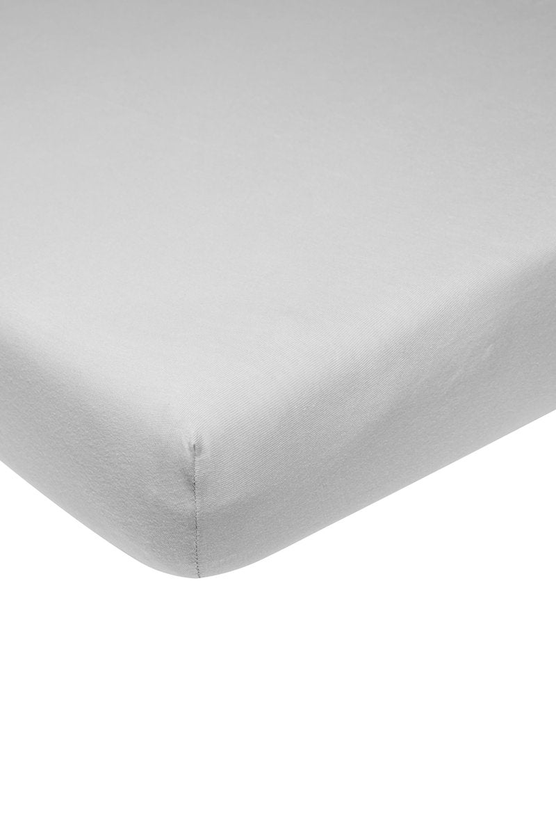 Meyco baby uni hoeslaken ledikant - light grey - 60x120cm