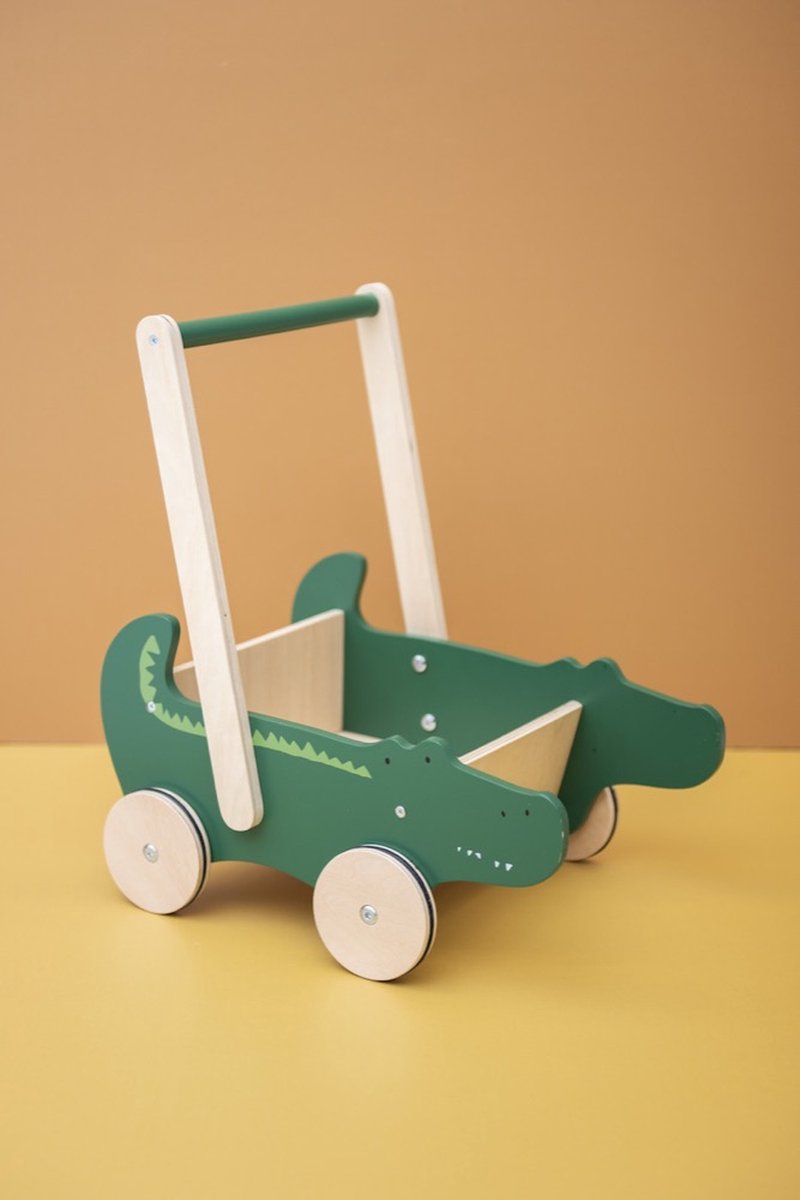 Trixie houten loopwagen - meneer krokodil