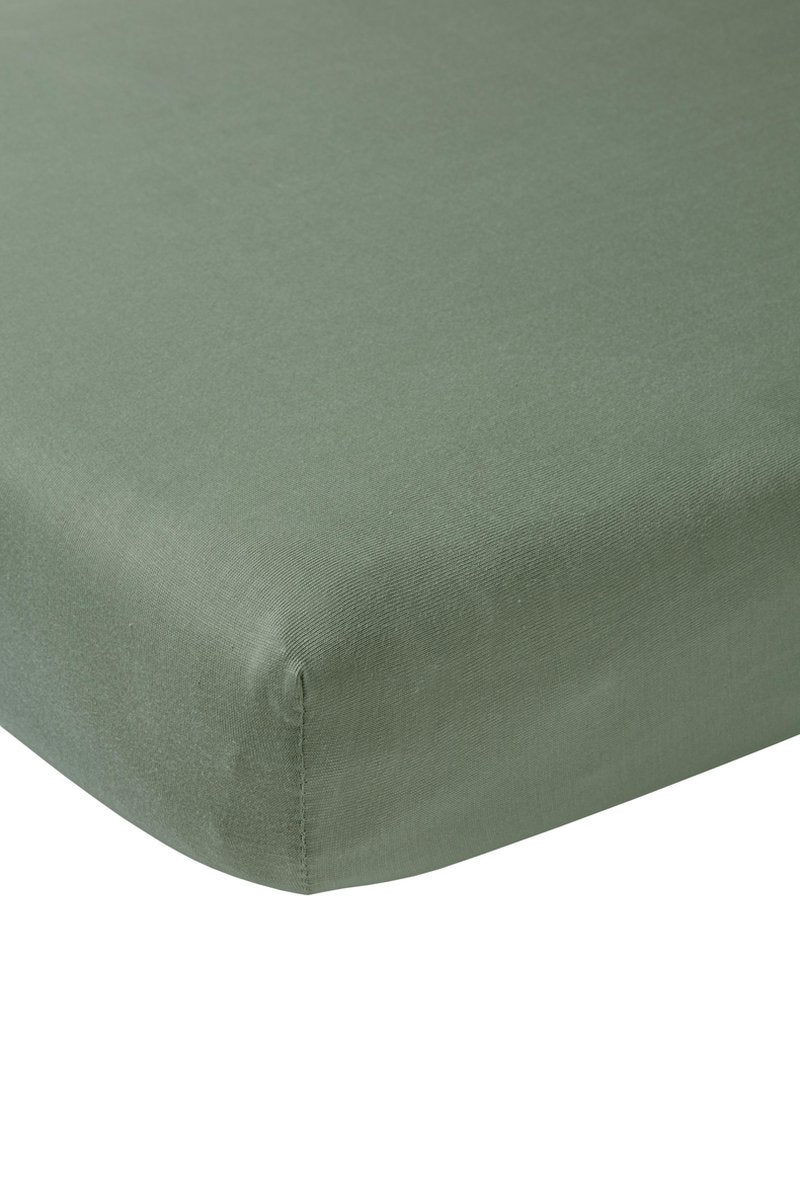 Meyco baby uni hoeslaken ledikant - forest green - 60x120cm